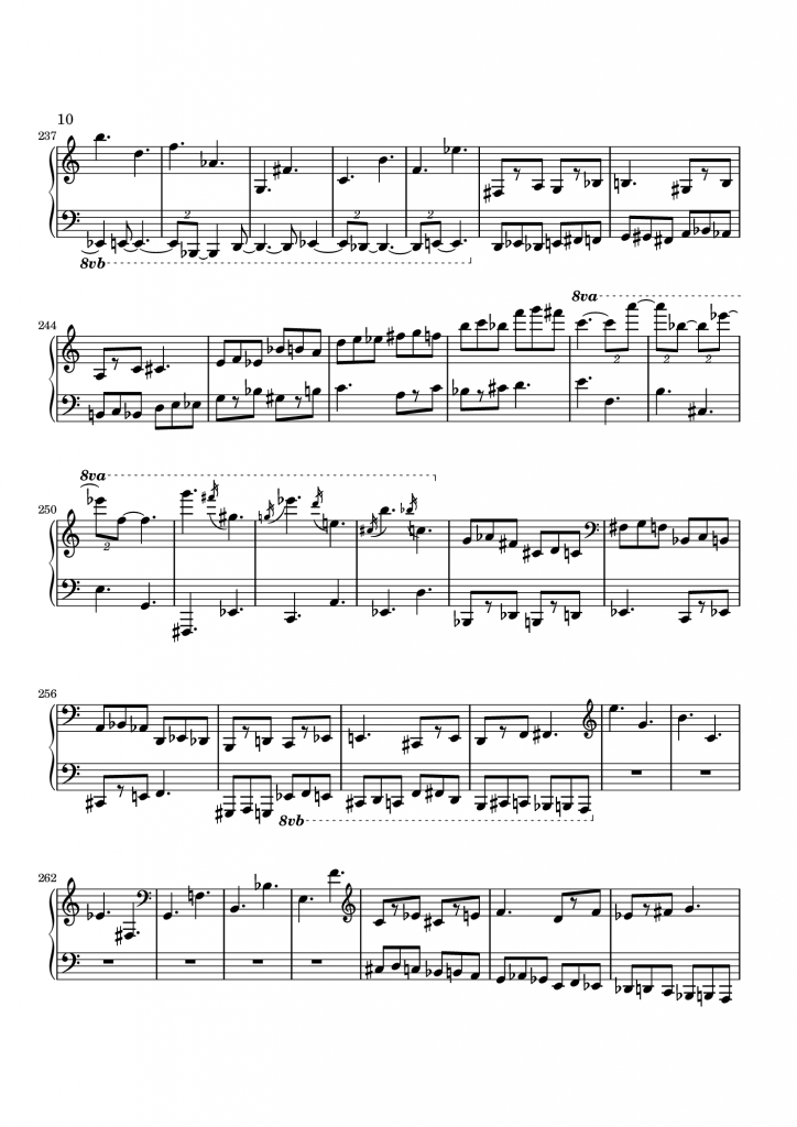 四つのデュエット　ピアノのための　第二楽章　ページ10