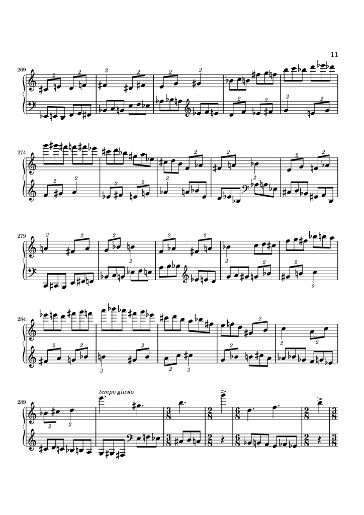 四つのデュエット　ピアノのための　第二楽章　ページ11