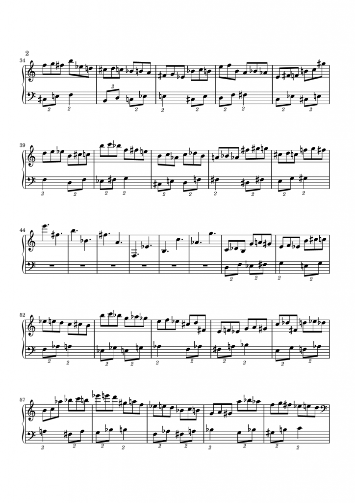 四つのデュエット　ピアノのための　第二楽章　ページ2