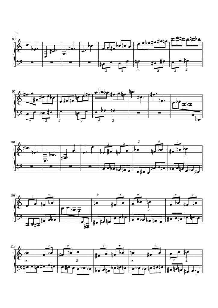 四つのデュエット　ピアノのための　第二楽章　ページ4