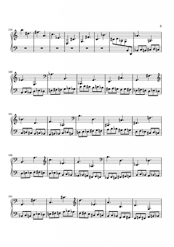 四つのデュエット　ピアノのための　第二楽章　ページ5
