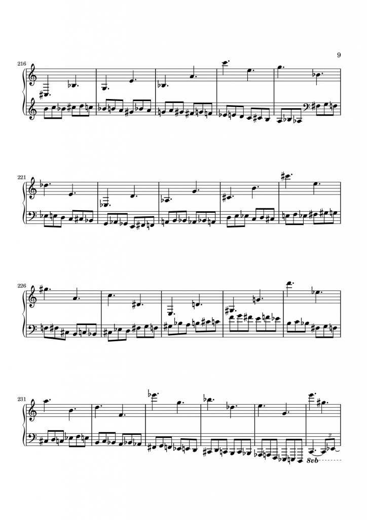 四つのデュエット　ピアノのための　第二楽章　ページ9