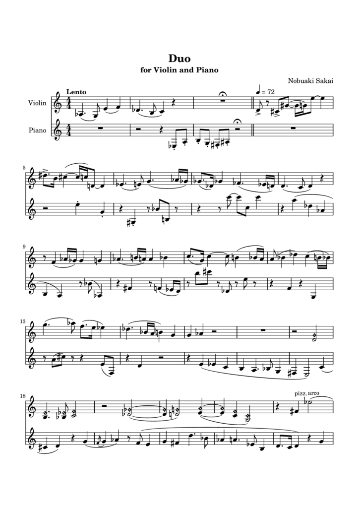 Duo for violin and piano 1st movement page1