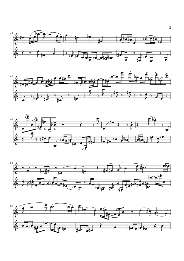 Duo for violin and piano 1st movement page3