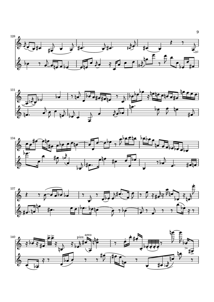 Duo for violin and piano 1st movement page9